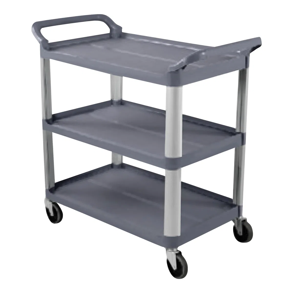 Chariot de nourriture à roulettes à 3 niveaux avec roues – Poignées et étagères en plastique oxydé – Idéal pour la restauration, les restaurants et une utilisation professionnelle – 102,9 x 50 x 97 cm