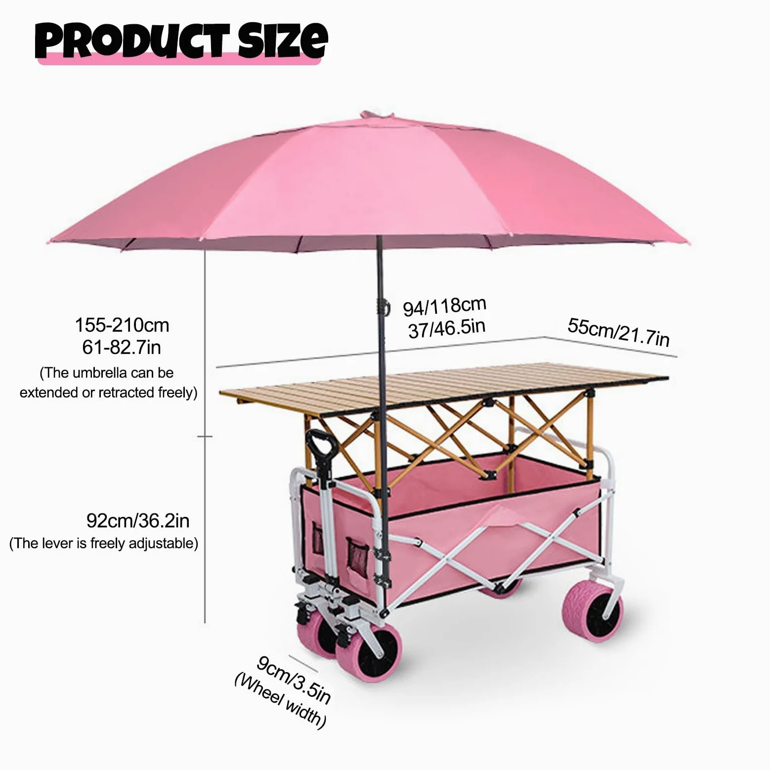 Chariot de vendeur d'extérieur pliable avec auvent, présentoir mobile commercial de nourriture de rue avec roues verrouillables pour marché, camping, événements