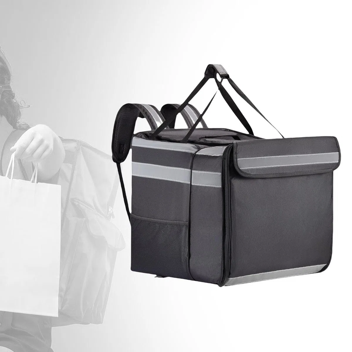 Sac à Dos à Pizza Extensible, épais, à Double Bandoulière, Grande Capacité et Isotherme