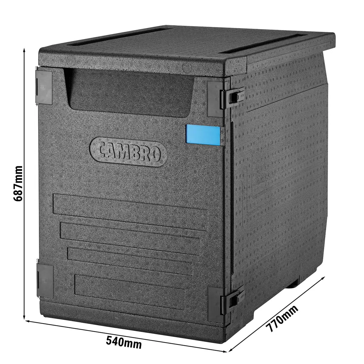 Cambro Boîte de transport pour nourriture en polypropylène Noir 77 x 54 x 68,7 cm (M.Ext) 61,5 x 41 x 58,5 cm