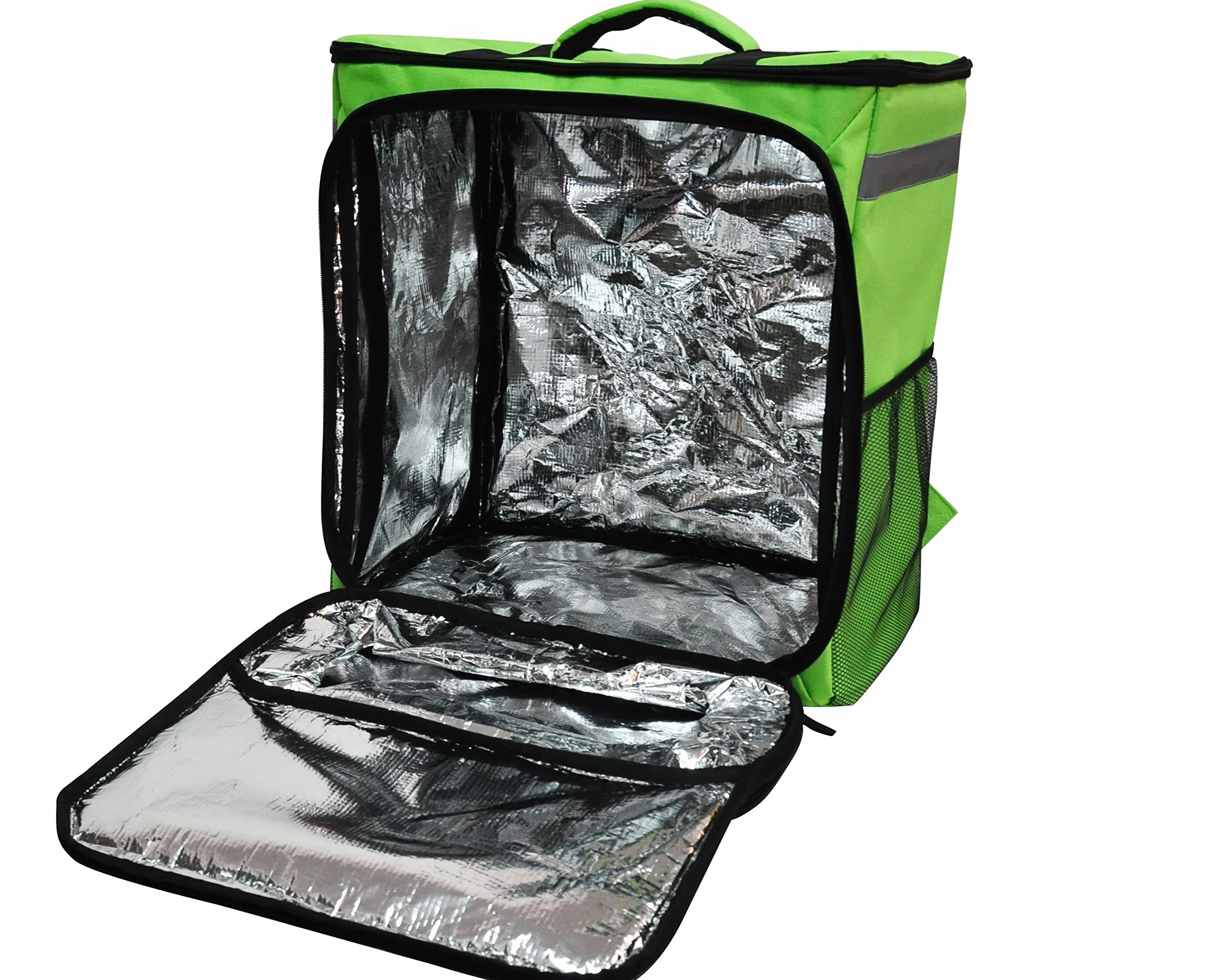 60L Sac de Livraison Isotherme Grande Capacité 45x45x30cm – Sac à Dos Étanche – Transport de Nourriture et Livraison de Repas à Emporter – Vélo, Moto et Scooter – pour Livreurs (Green)
