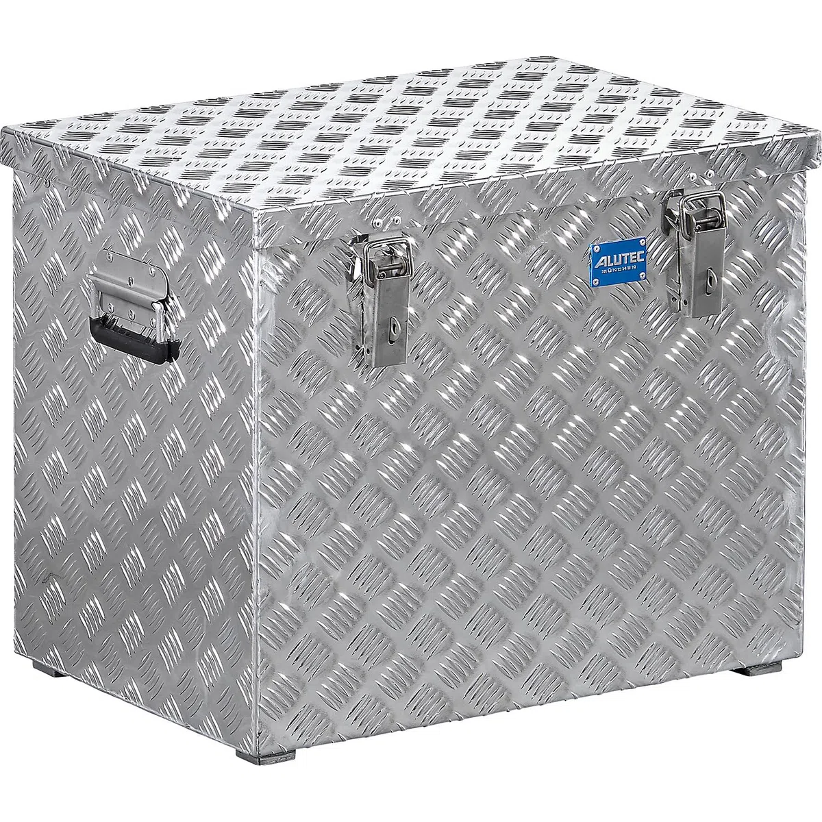 Caisse de transport en tôle striée d'aluminium - capacité 120 l - L x l x h 622 x 425 x 520 mm - Caisse de transport Caisse de transport en alu Caisse de transport en aluminium Caisse de transport pour charrette Caisse en alu Caisse en aluminium Caisse