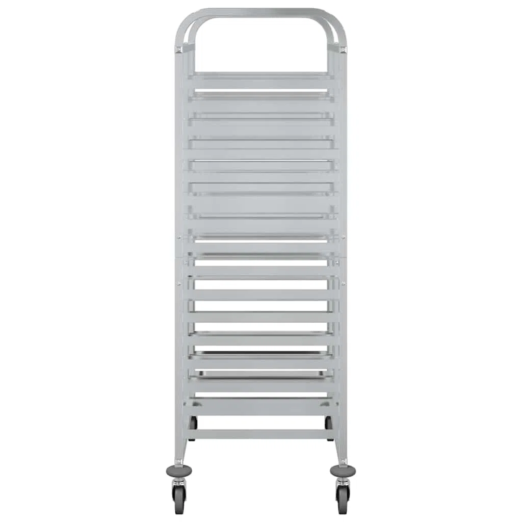 Chariot à plateau en acier inoxydable 75 x 55 x 162,5 cm avec 32 récipients GN, chariot de cuisine avec roulettes et freins, chariot de service pour gastronomie, chariot à roulettes flexible