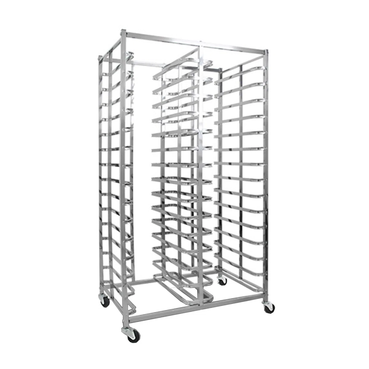 Étagère à Pain de Cuisine à 30 Niveaux sur roulettes, idéale pour Les plaques de Cuisson et Le Service Alimentaire dans Les boulangeries et Les Restaurants, Construction métallique Robuste.