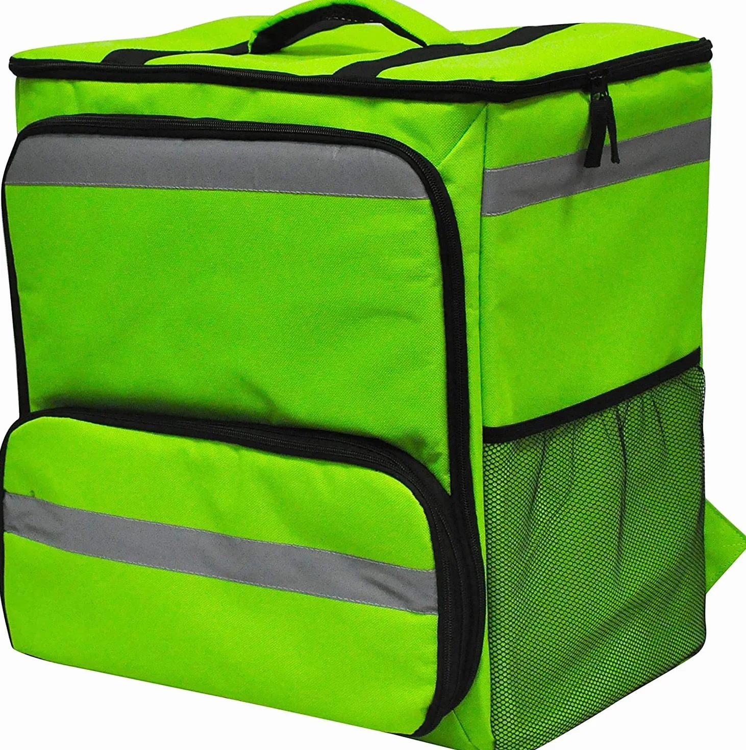 60L Sac de Livraison Isotherme Grande Capacité 45x45x30cm – Sac à Dos Étanche – Transport de Nourriture et Livraison de Repas à Emporter – Vélo, Moto et Scooter – pour Livreurs (Green)