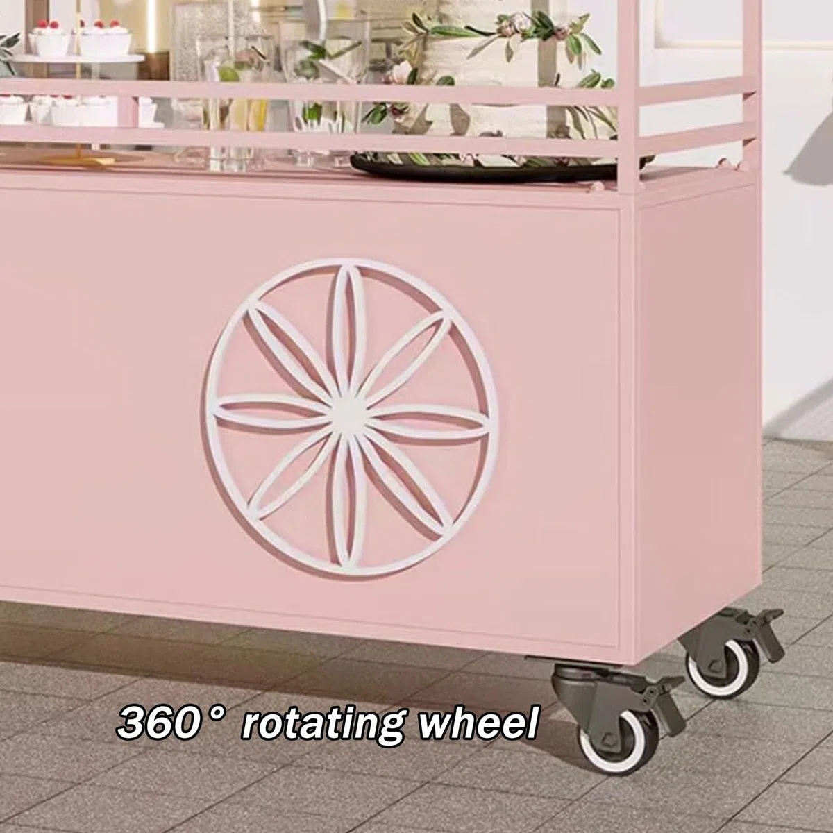 Chariot de vente portable avec auvent et roues pour les ventes et événements extérieurs