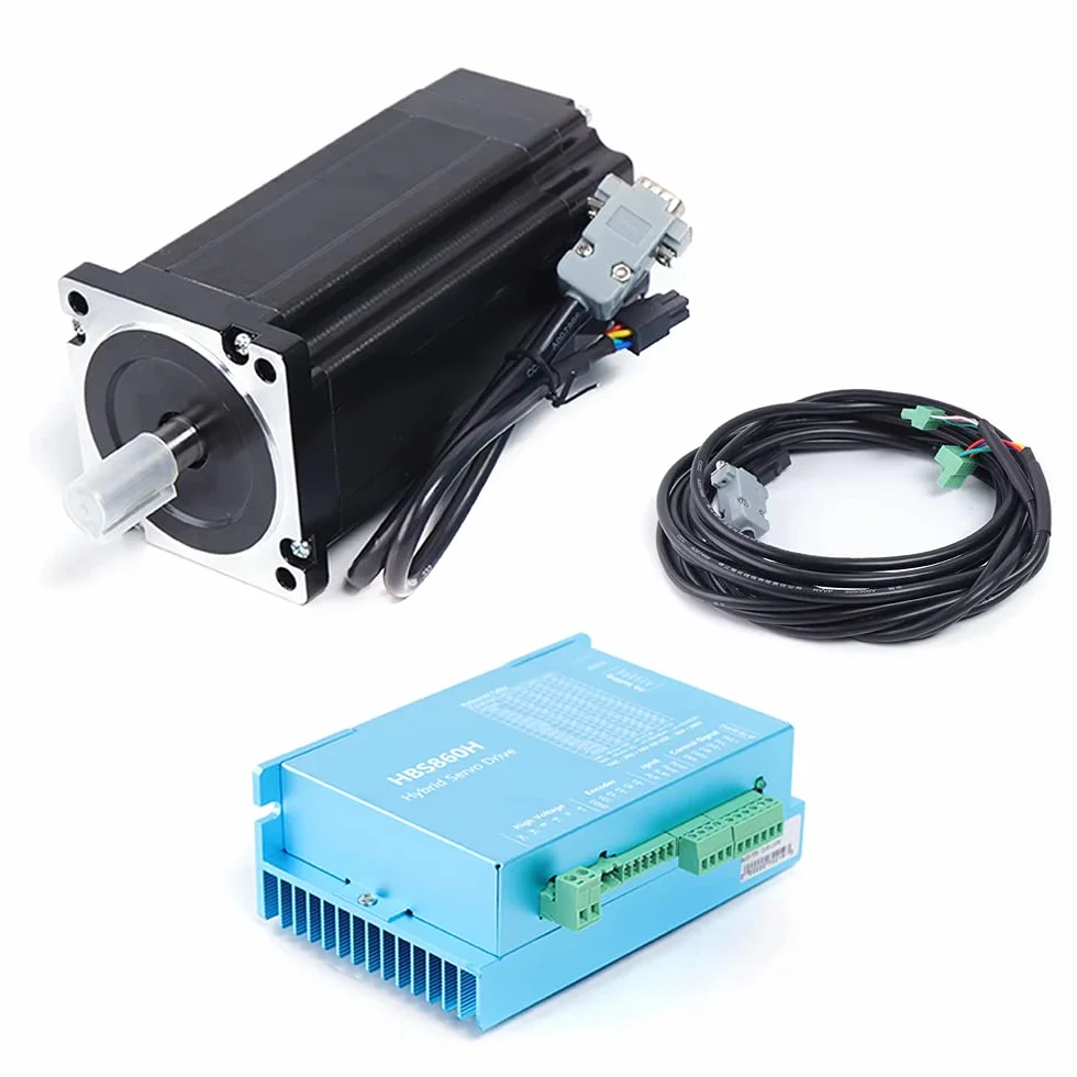 Moteur pas à pas en boucle fermée Nema34 12 NM avec pilote HBS86H haute précision 256 micro-étapes jusqu'à 51200 pas par tour DSP 32 bits pour applications de précision
