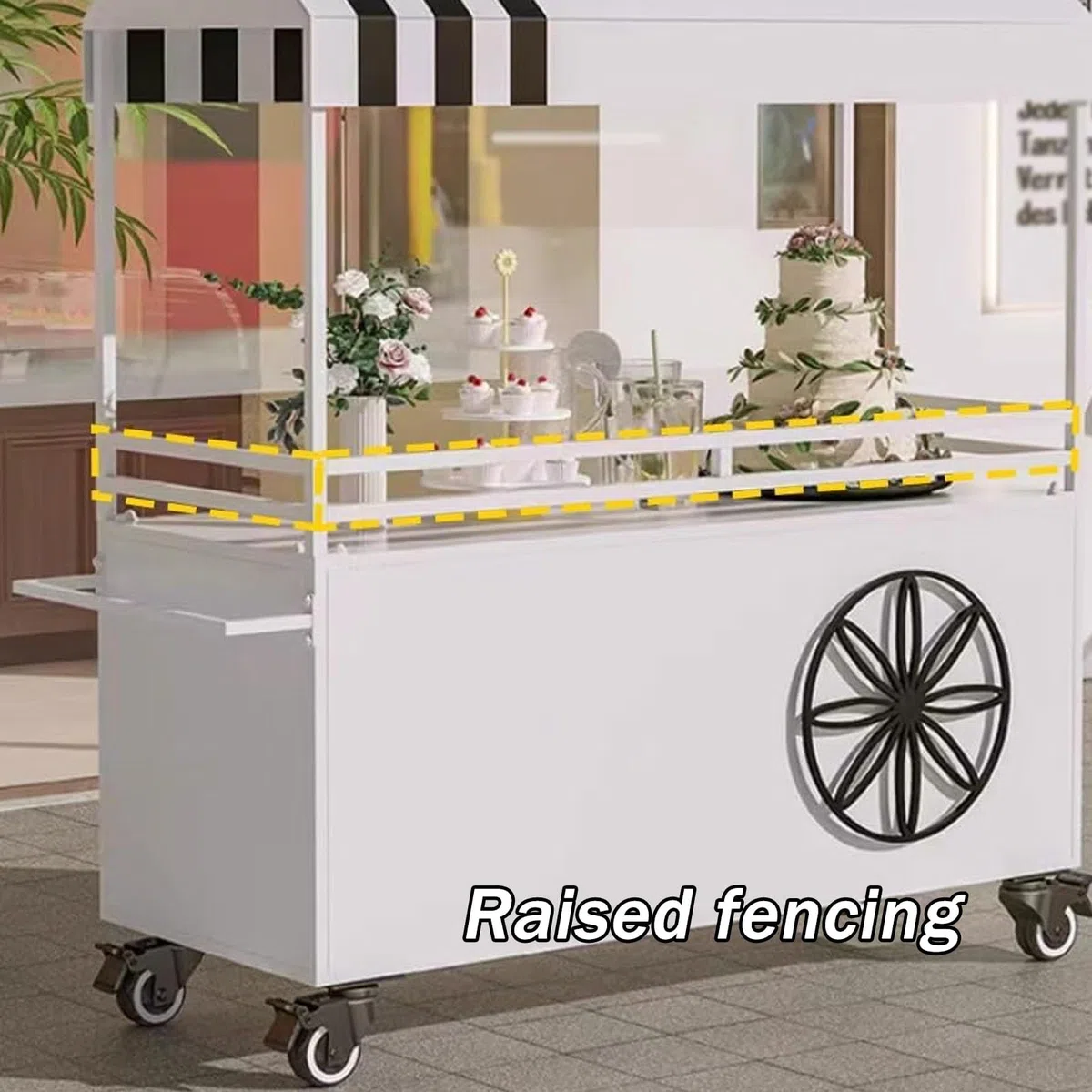 Chariot de vente portable avec auvent et roues pour les ventes et événements extérieurs
