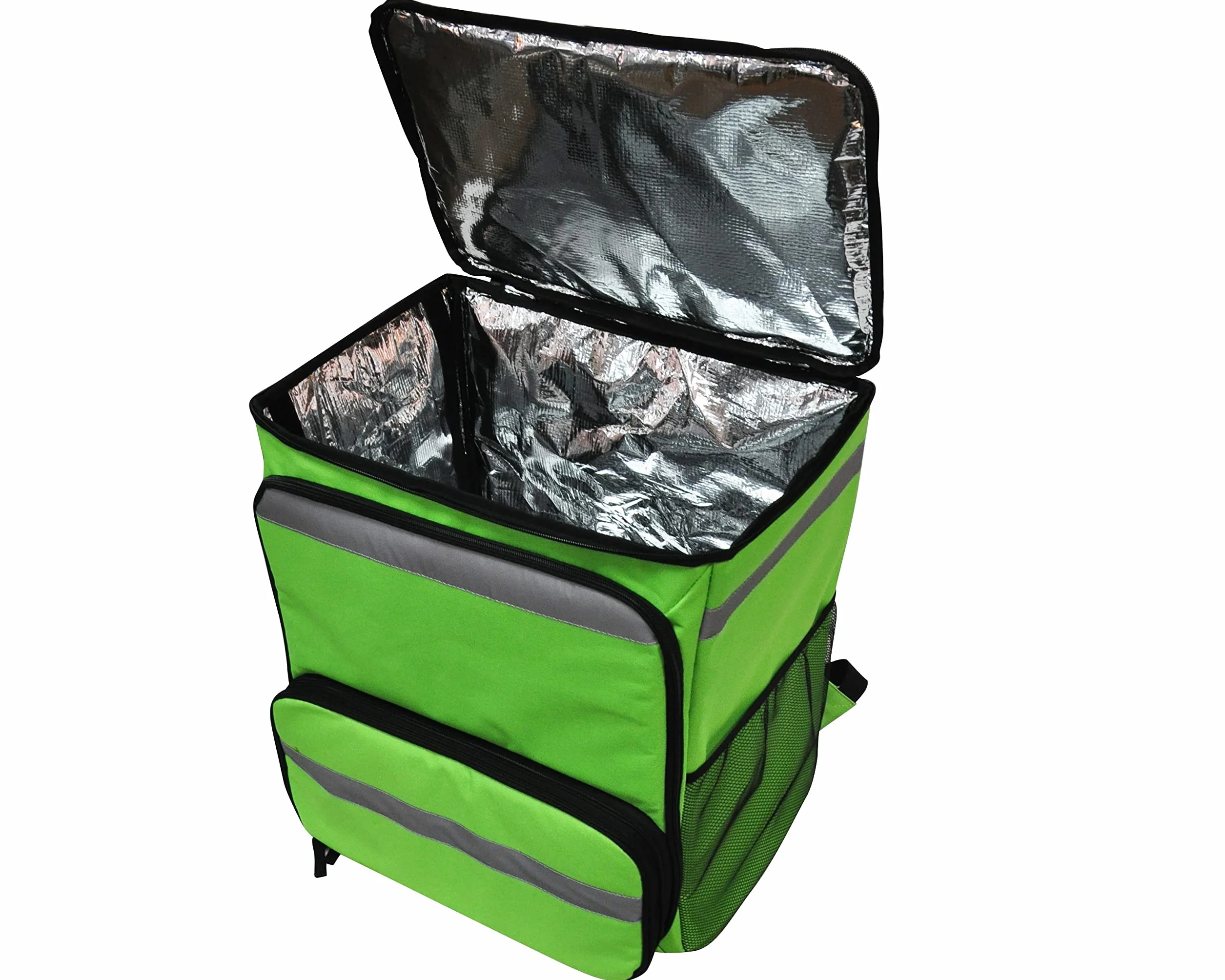 60L Sac de Livraison Isotherme Grande Capacité 45x45x30cm – Sac à Dos Étanche – Transport de Nourriture et Livraison de Repas à Emporter – Vélo, Moto et Scooter – pour Livreurs (Green)